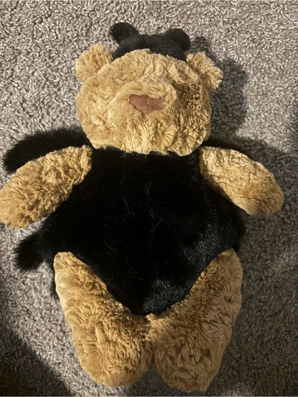 Jellycat Two-Tone Brown and Black Plush Bear